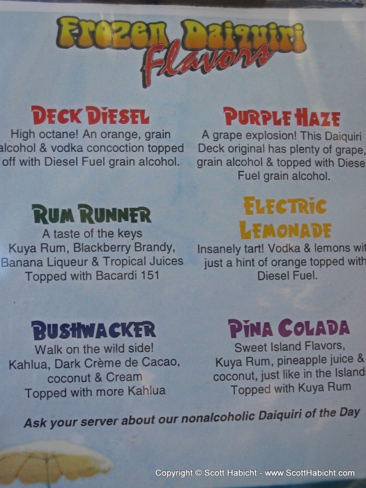 We had the Bushwacker with a banana, better known as a "Banana in the Bush".