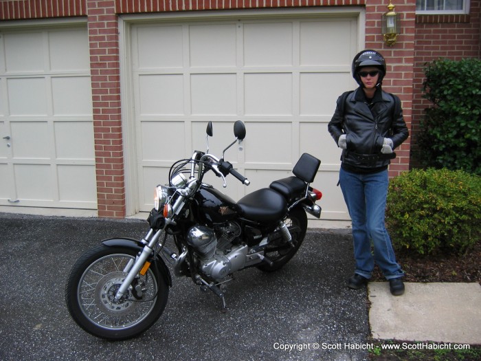 Kelli and I prepare for the first annual Ellicott City Bike Rally.