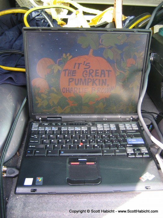 I played It's A Great Pumpkin, Charlie Brown using my laptop, an LCD projector, and a guitar amp for sound.