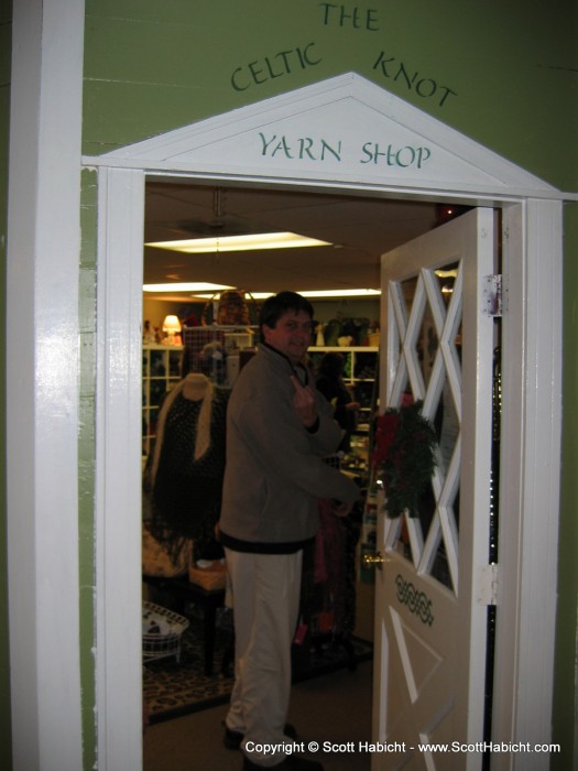 Walking around town, and Rob wanted to check out the Yarn Shop.