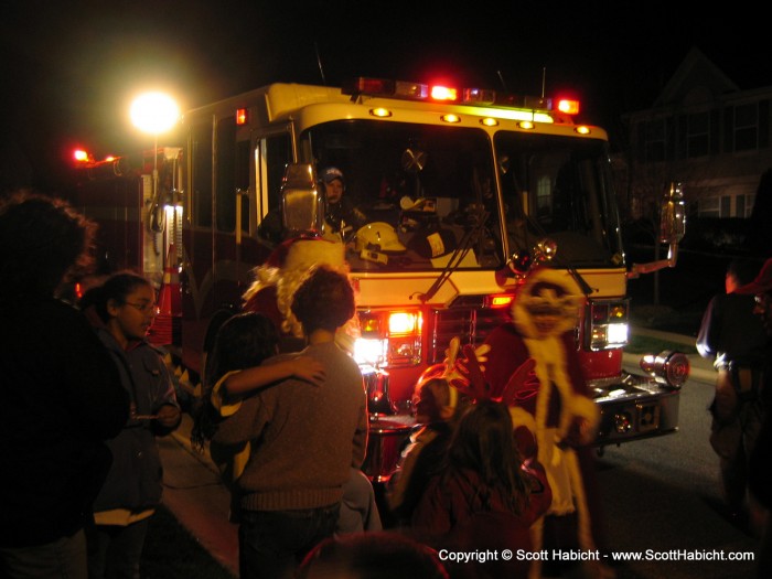 Santa comes every year on the Elkridge fire engine and gives out candy canes.