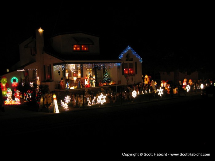 On a tour of looking at Christmas lights, and this is my Uncle's house.