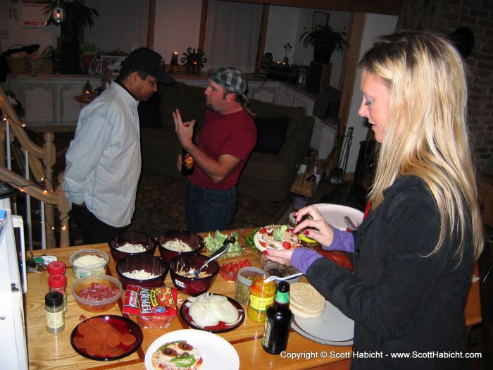 Pam also put together a little "make-your-own-pizza" station.