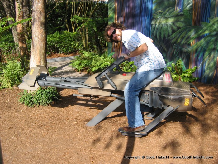 Outside the Star Tours ride, I tried to look like your typical tourist.