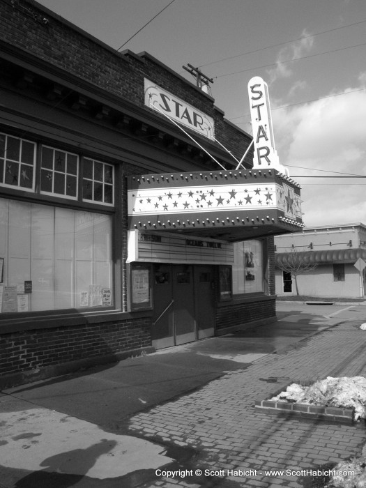 The local movie theater, currently showing Ocean's Twelve.