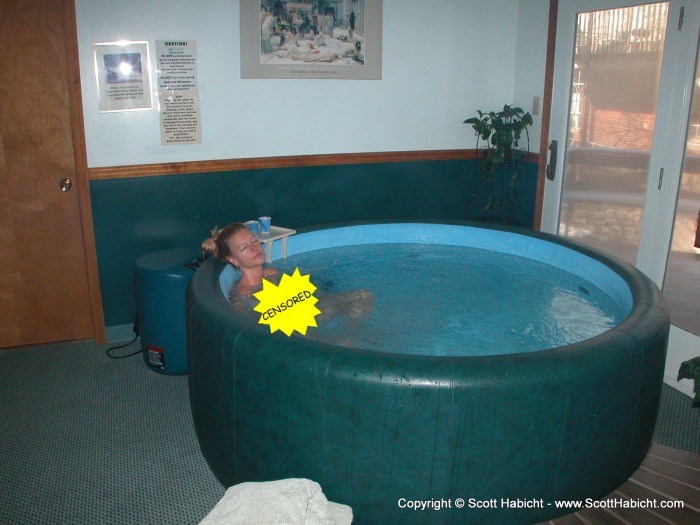 Later that day, and Kelli and I enjoy a soak in the famous water before our massages.