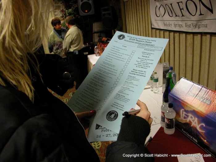 Kelli casts her vote.