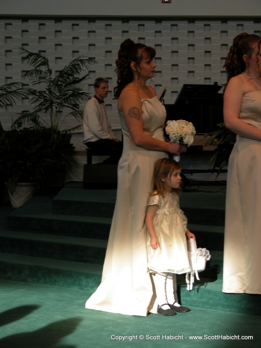 Cheyenne decided she wanted to stand next to her mother.