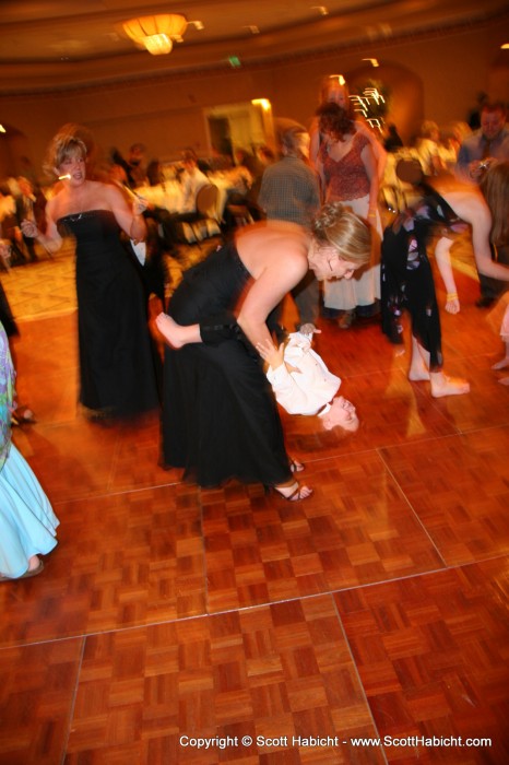 Heather and Logan get funky on the dance floor.