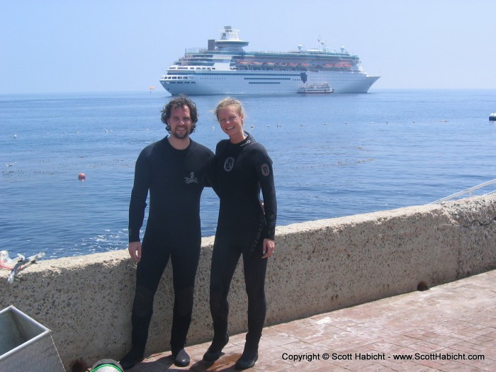 We wore full 7mm wetsuits, as the water was around 60-65°F.