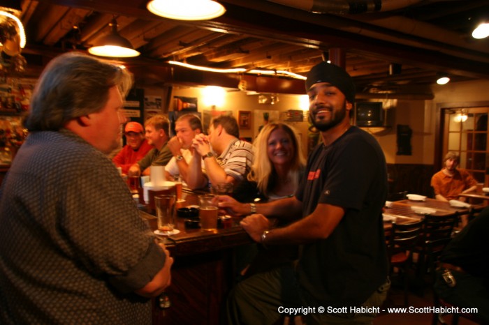 In celebration of my birthday, we went to the pub for a few beers with friends.