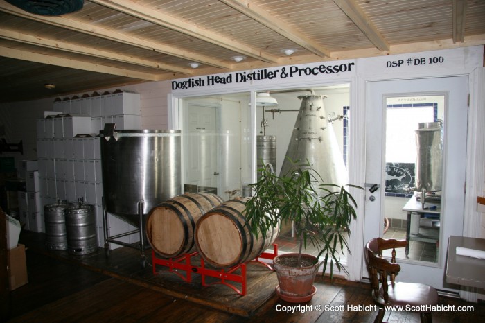 This is where they brew the beer upstairs.