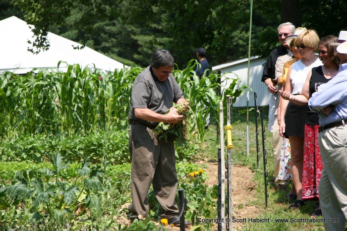 The produce of the garden is used in his restaurant.