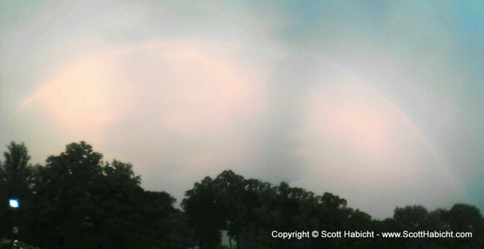 Panarama with a rainbow.