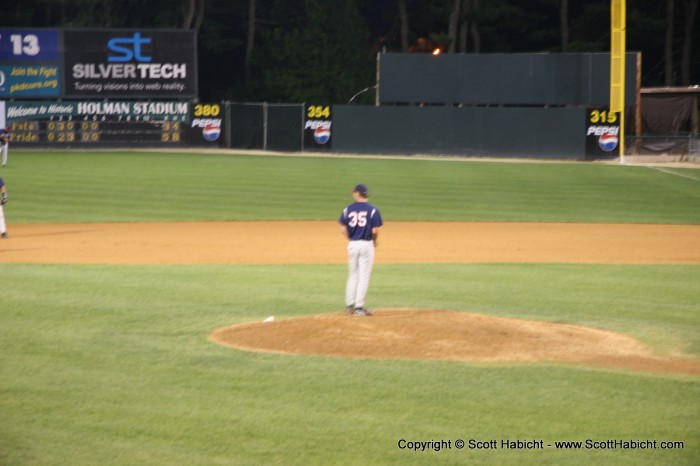 He then headed to the mound to pitch.....