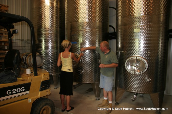 And poured us wine from the tanks!!!!!