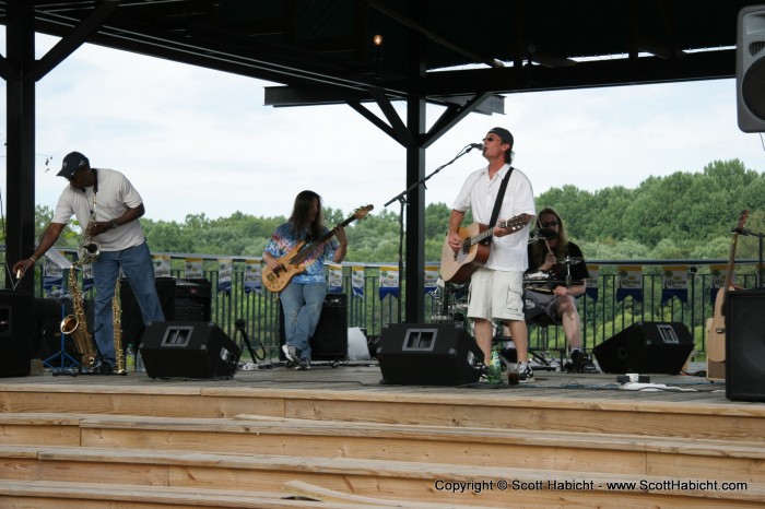 On Columbia Lake front one night for a band that sucked so bad I don't remember their name.