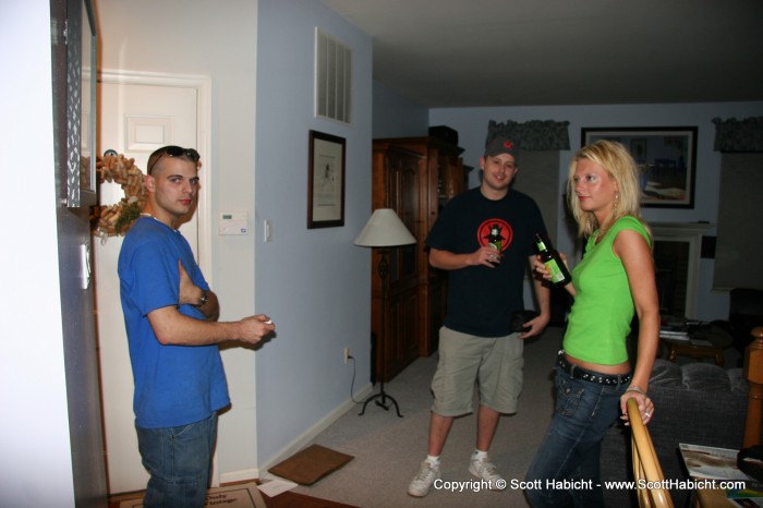 Heading out to drink at the pub, and Kelli sports her matching beer/shirt combo.