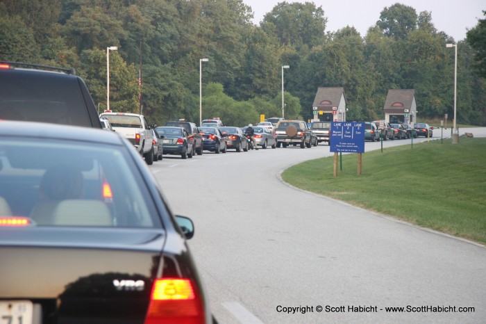 Waiting to get into Sandy Point State Park for....