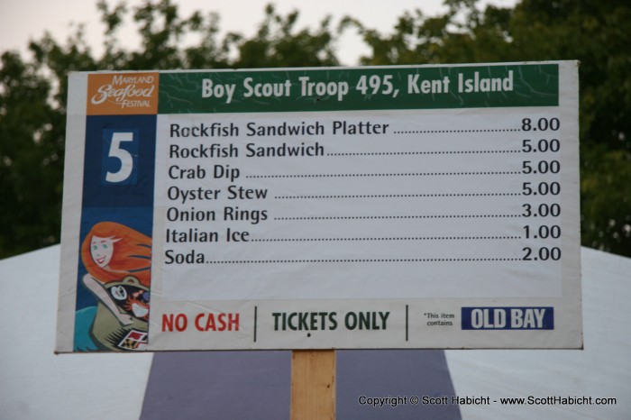 $5.00 for the Rockfish Sandwich....