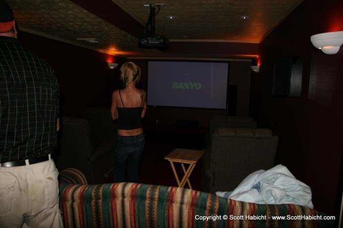 He gave us the tour of his home theater room.