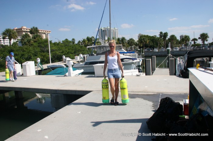 I kid you not, the dive shop made us carry our tanks!!!