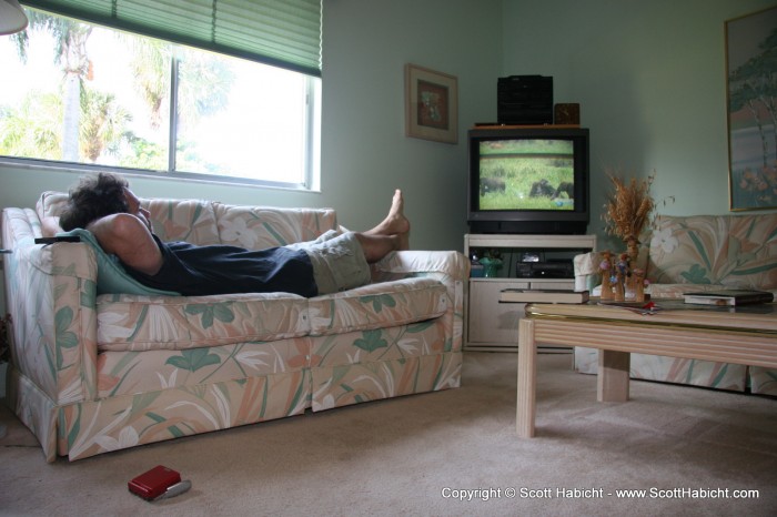 Afterwards Kelli and her grandmother went out, and I stayed in and watched TV.