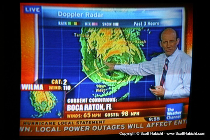 The next day the hurricane was south of where we were staying....