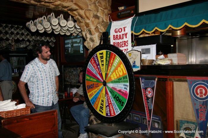 And I spun the wheel when we won.