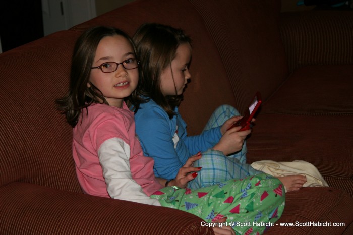 Beatrice and Bridget had some fun with my game boy.