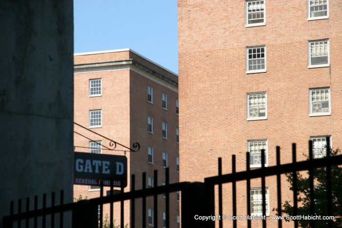 The building in the back, third from the top, second window in...my home for my first year of college.