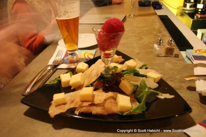 A good looking cheese plate at....