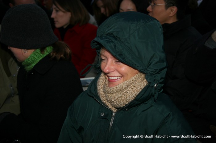 Kelli did her best to stay warm....