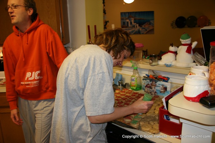 And was making cookies when we got there.