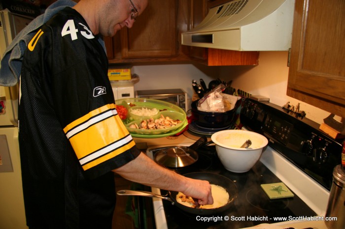 And Peter was making fresh omelets.