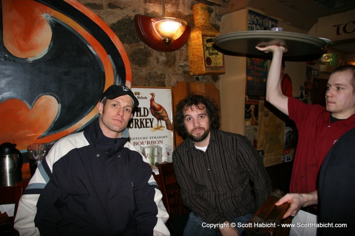 Steve Lord and I enjoy some conversation at the pub.