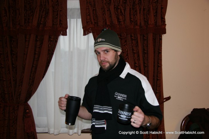 Me stylin' my new Guinness schwag.