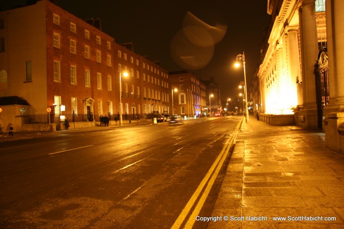 That night we walked along the rows of Georgian architecture....