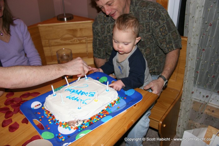 But he was more into helping with the cake....