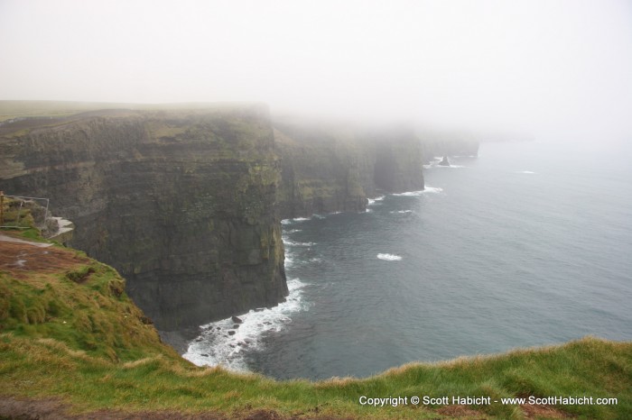 The cliffs are over 500 feet above the water.