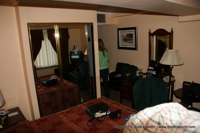 We were staying at the same hotel as before, and the rooms were still just as small.