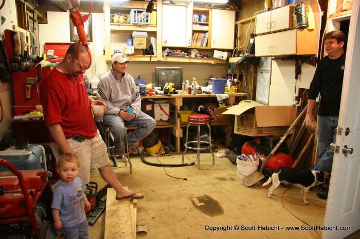 Then we headed into the garage to relax.