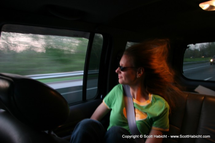 Check out Kelli's hair with the wind blowing.