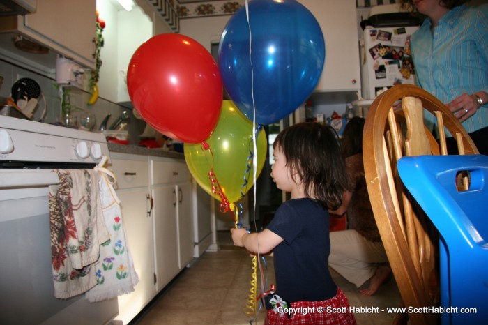 She was modeling the balloons.....