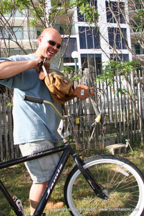 Tom arrived by bike a little later to join us.