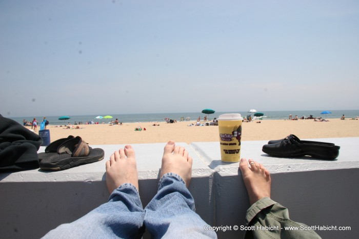 We went for a walk on the board walk, and stopped to relax for a bit.