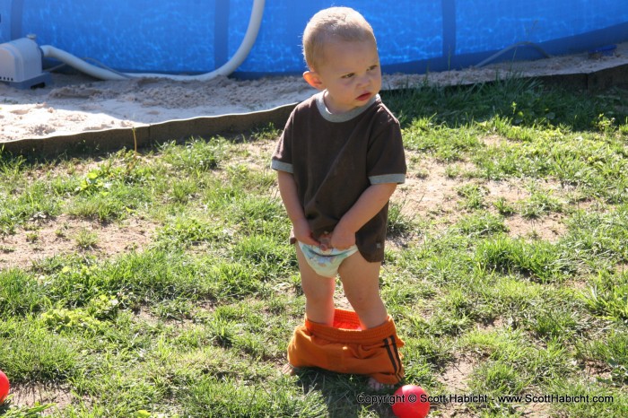 Outside, there was potty training.