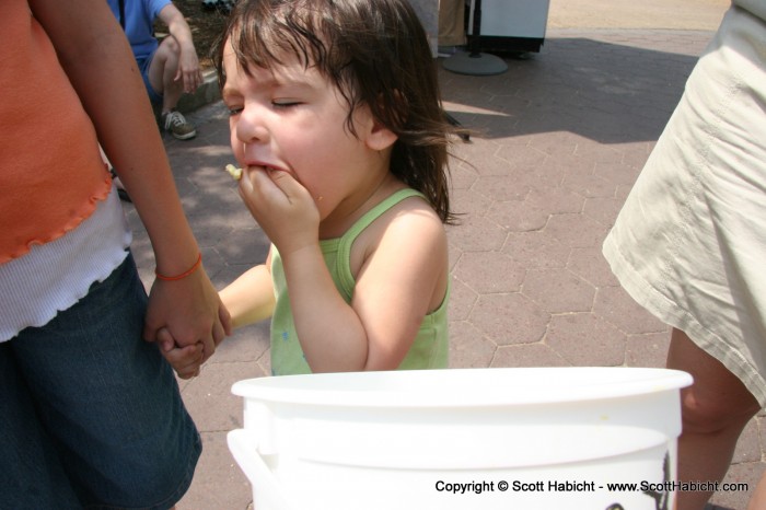 How a two year old eats pop-corn.