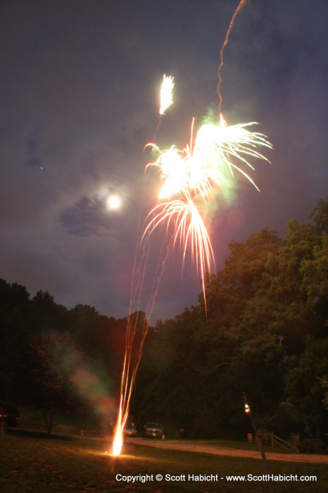 My brother lit off some fireworks.