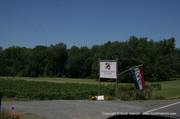 I rerouted our trip, and got us out of traffic and to the nearest winery, Hartwood Winery.